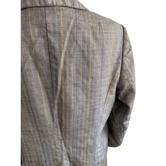 ESCADA Vintage Brown Patterned Wide Lapel Blazer Jacket Size 44 - Picture 7 of 9